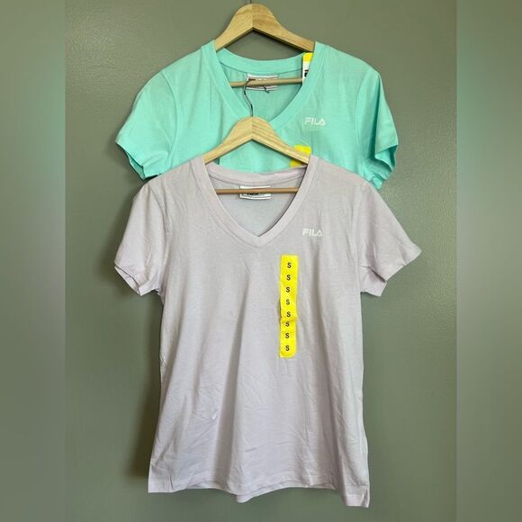 Bundle of two Fila short sleeve tee shirts teal and purple small activewear - Picture 4 of 11